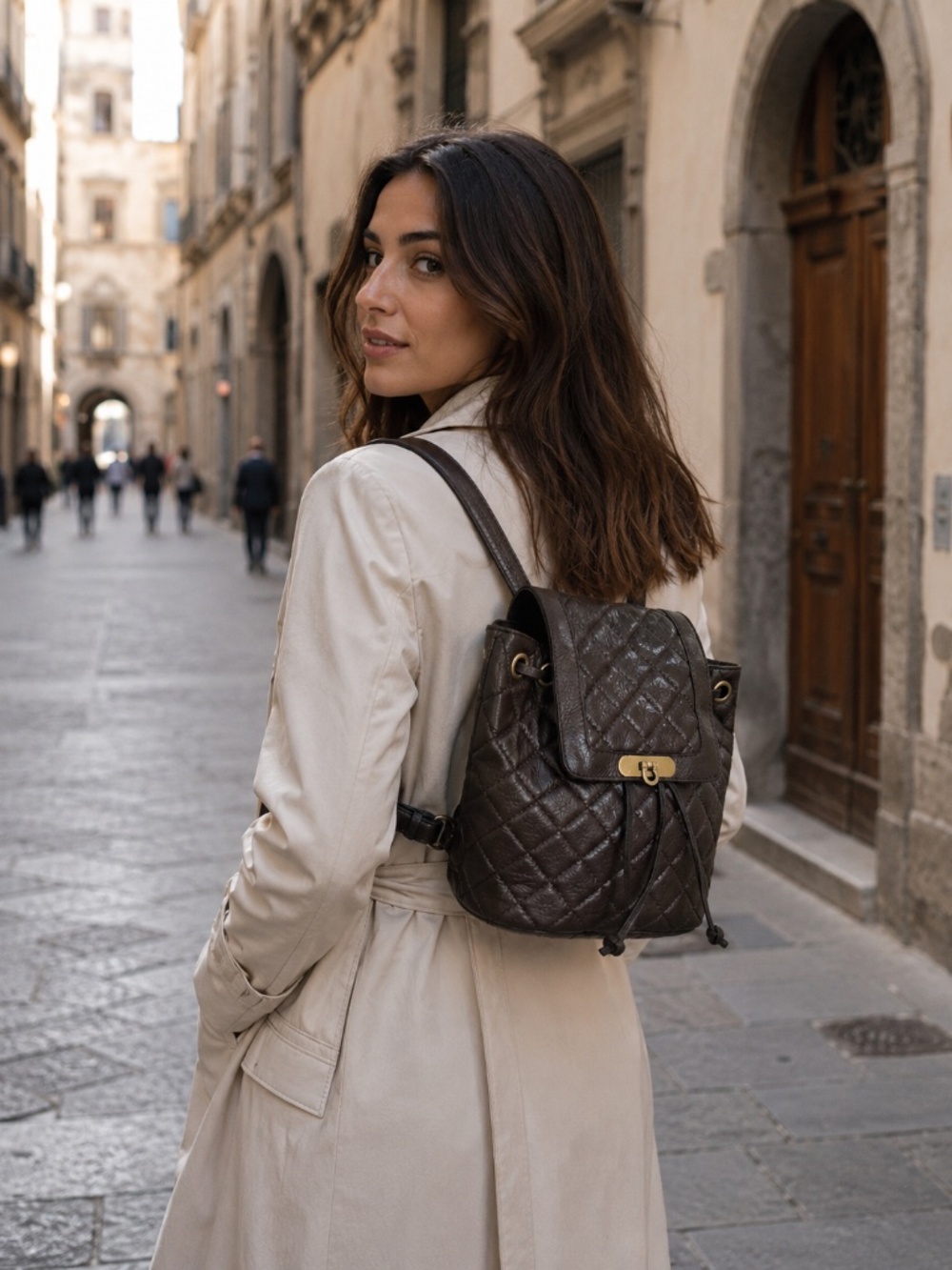 Beautiful Made in Italy genuine leather backpack .
